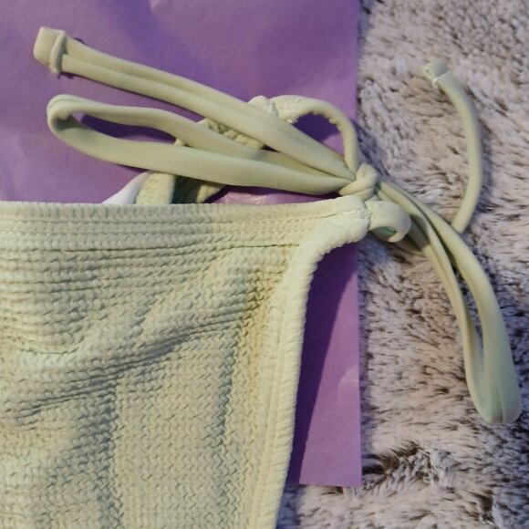 Asos Ivory Rose Women's M&M Ribbed String Tie Bikini Bottom NWT SZ 10 - Picture 4 of 7